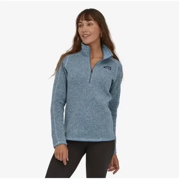 Patagonia Women's Better Sweater 1/4-Zip Fleece Pullover Teal Green-Size L - Picture 1 of 8